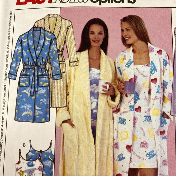 VTG Y2K McCalls 3446 SEWING Pattern Misses Loose Fitting Sleepwear Pajamas Robe - Picture 10 of 10